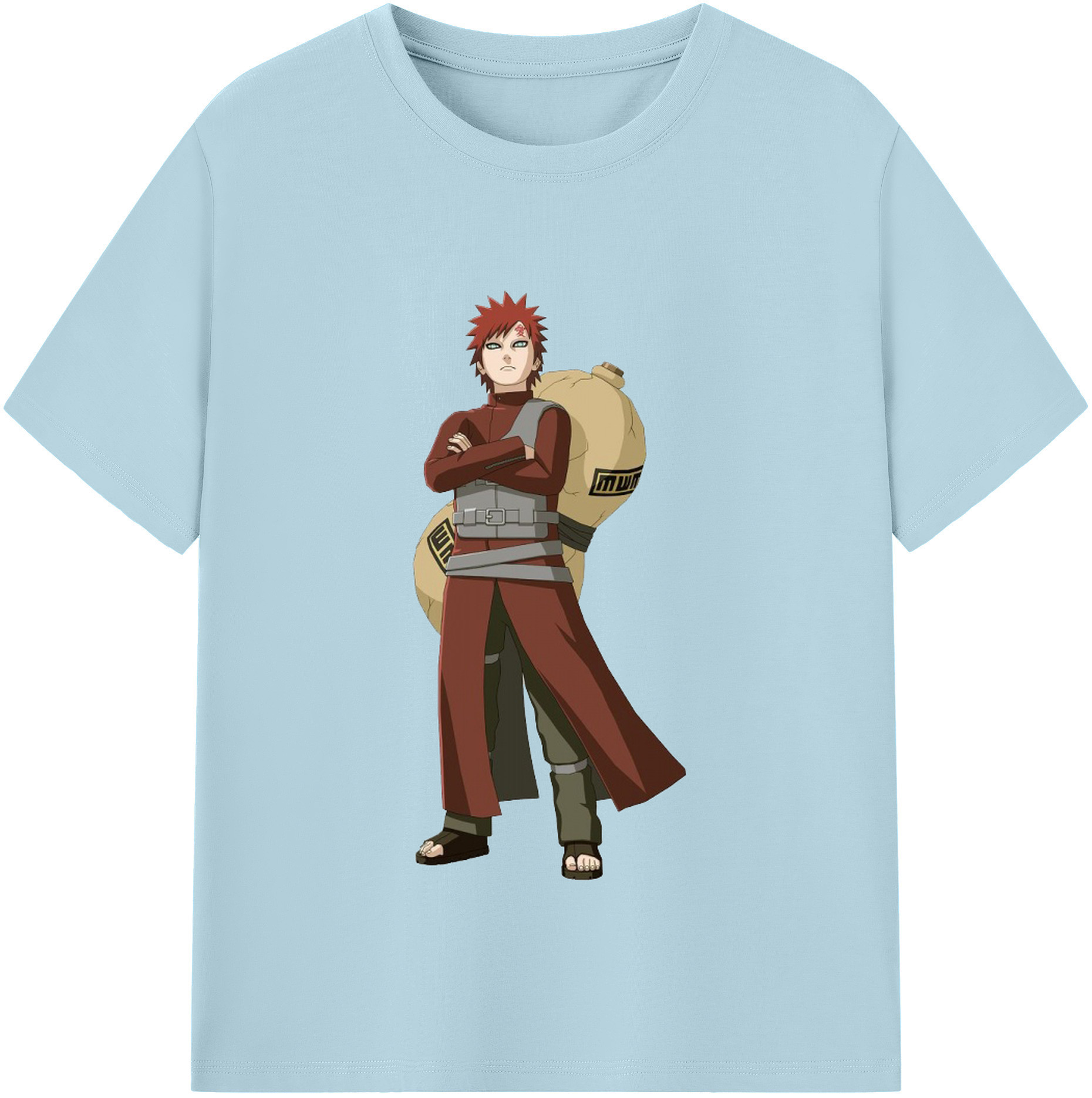 （画像用） NARUTO -ナルト- ガアラ Gaara 綿100％半袖Tシャツ（フロントプリント）